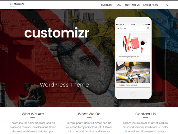 The customizr demo page.